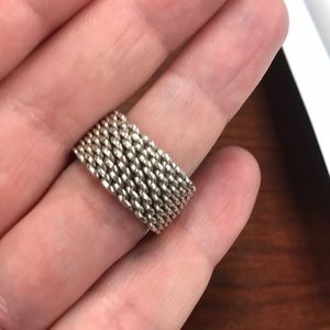 Genuine Tiffany and Co. sterling mesh ring.